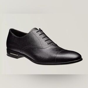 Prada | men’s Saffiano leather Oxford shoes black textured sz 10